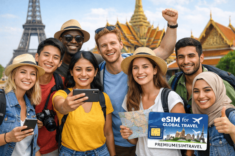 Save up to 80% compared to international roaming with eSIM