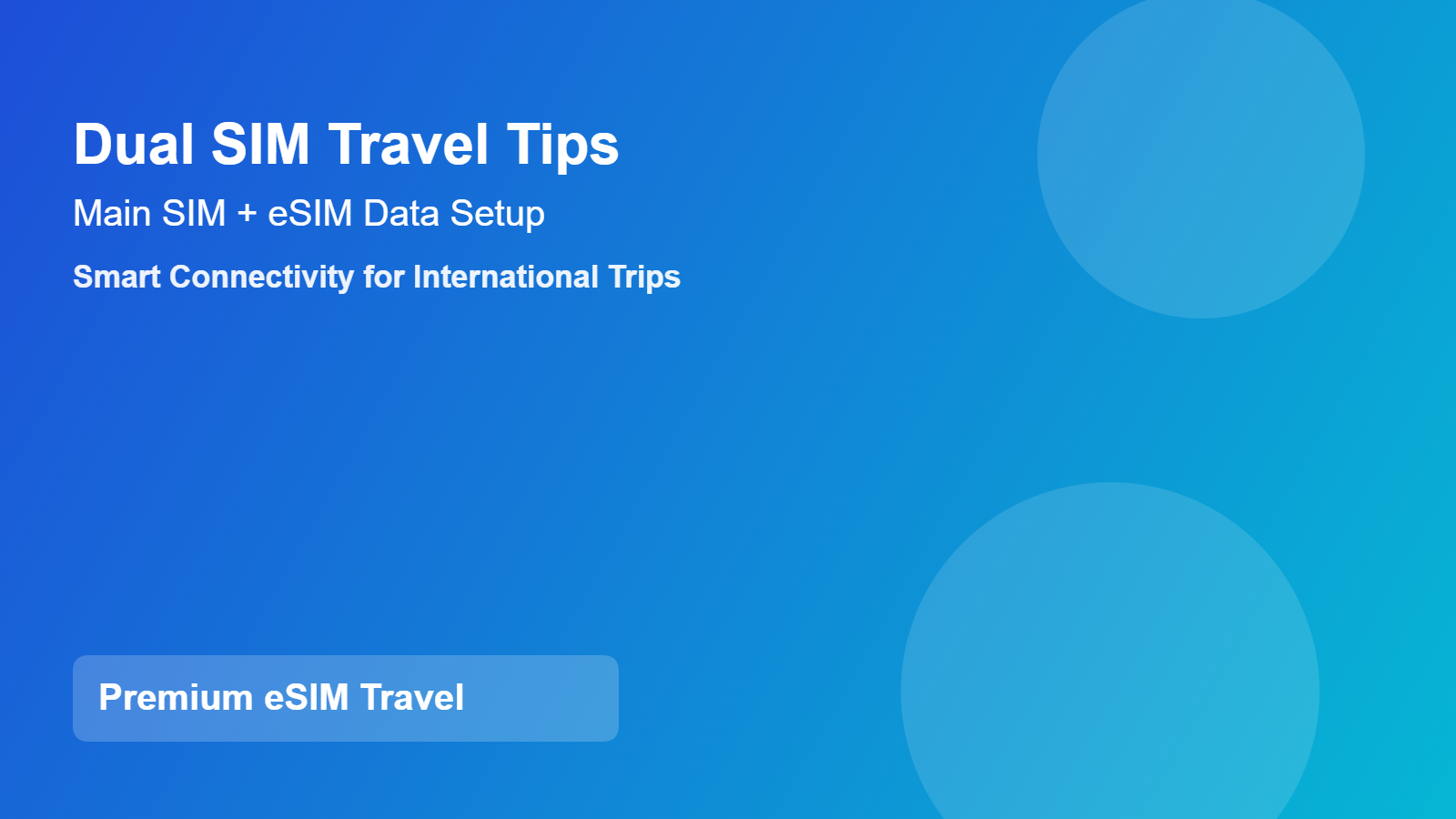 旅行で失敗しないデュアルSIM活用術：主回線SIM＋eSIMデータ運用ガイド
